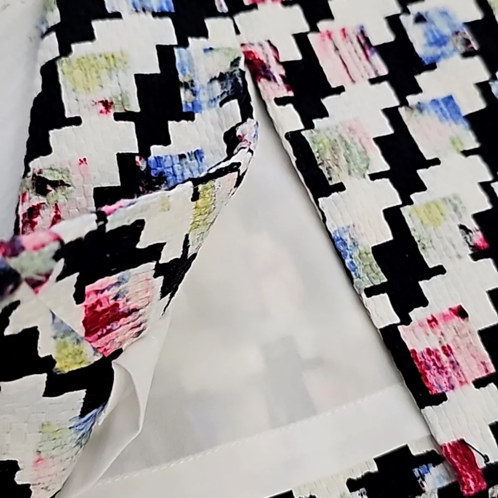 White House Black Market Houndstooth Black/White  Multicolor Pencil Skirt